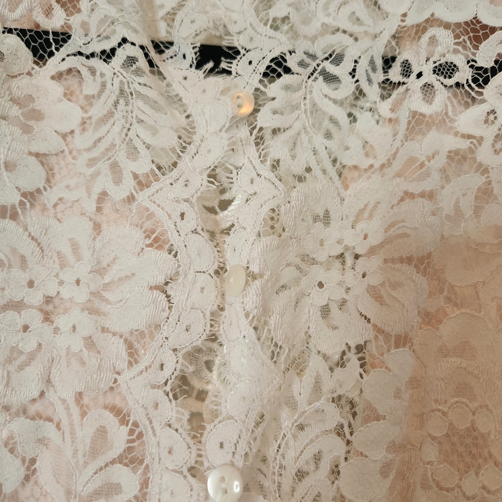 Vintage Jessica McClintock pleated coquette fairy core cottage core lace dress - Picture 10 of 13